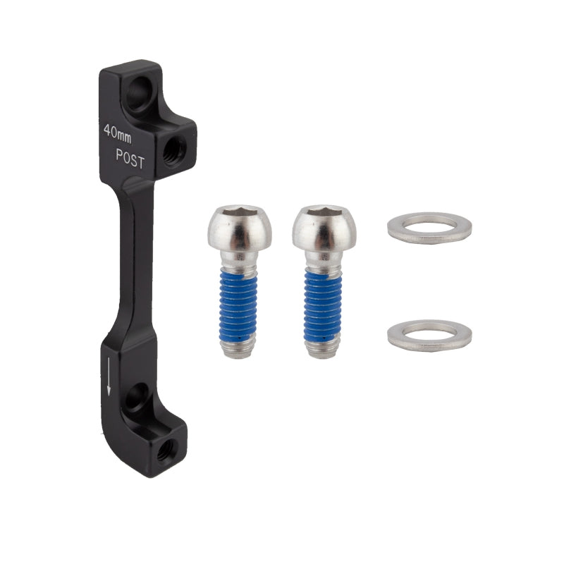 Adaptador de freno de disco Avid/SRAM de 40 mm para montaje posterior, compatible con rotores delanteros de 200 mm y traseros de 180 mm.