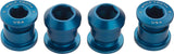Wolf Tooth 1x Chainring Bolt Set - 6mm Dual Hex Fittings Set/4 Blue