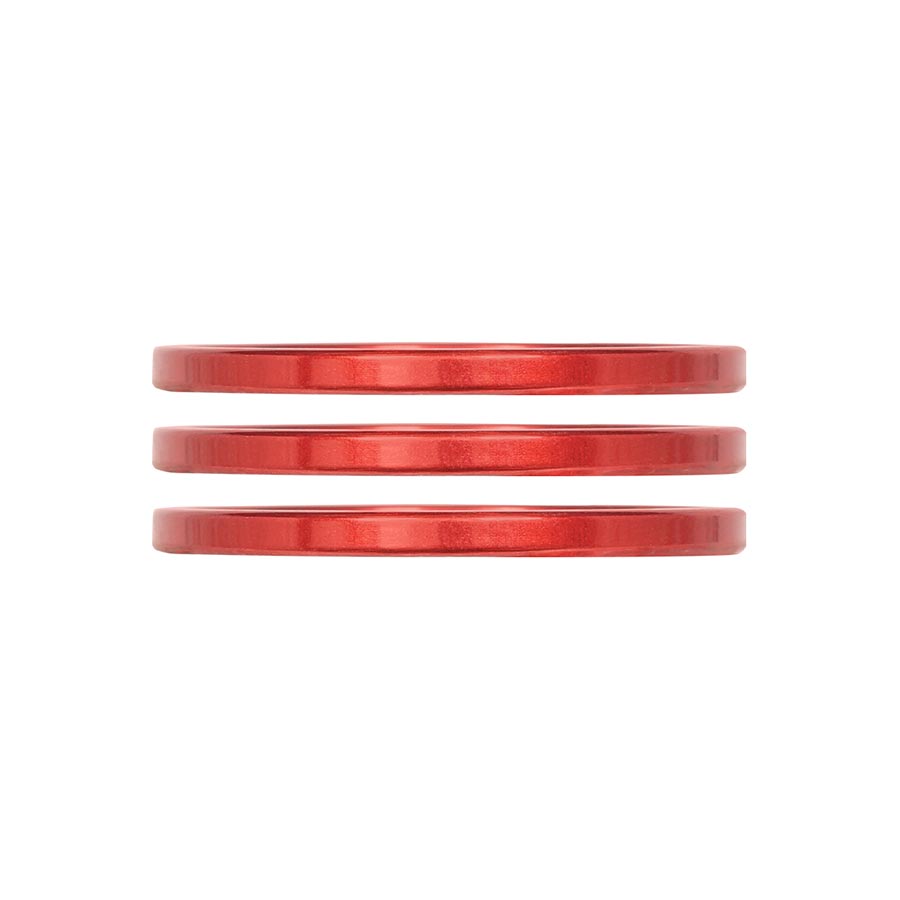 Espaciador para auriculares iRiX de Industry Nine (1-1/8"), altura: 2,5 mm, aluminio, rojo, 3 unidades