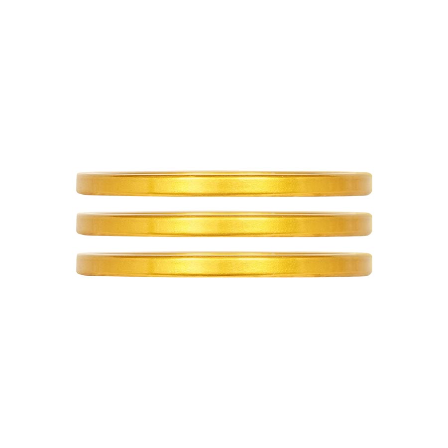 Espaciador para auriculares iRiX de Industry Nine (1-1/8"), altura: 2,5 mm, aluminio dorado, 3 unidades