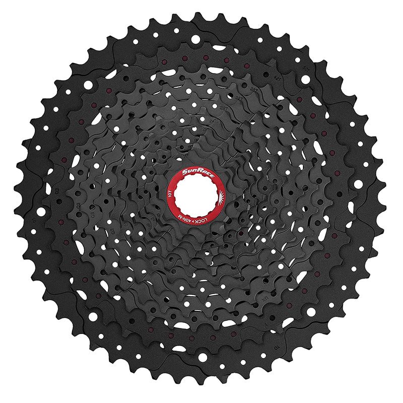 Cassette SunRace MZ91X de 12 velocidades, 10-50 dientes, cromado negro para cuerpo de conductor XD