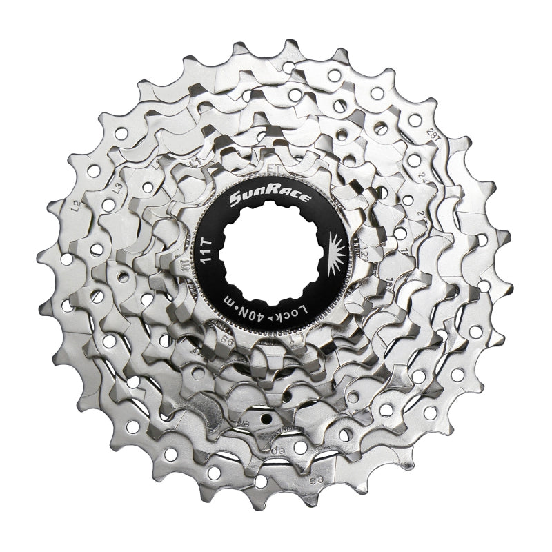 Cassette Sunrace CSR91 de 9 velocidades, 11-28 dientes, plateado