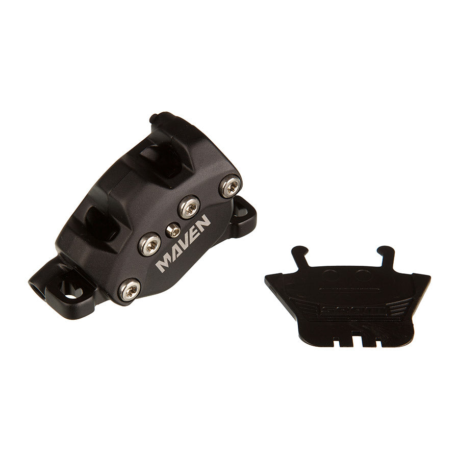 Pinza de freno de disco SRAM Maven Base (montaje en poste delantero/trasero, 4 pistones, difusión, negro, A1)