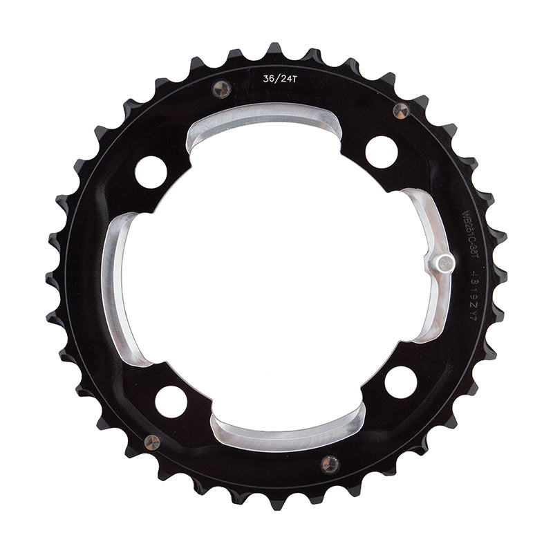 Plato doble Full Speed ​​Ahead MTB Pro - 36 dientes, 104 BCD, 4 tornillos, aluminio D10 negro