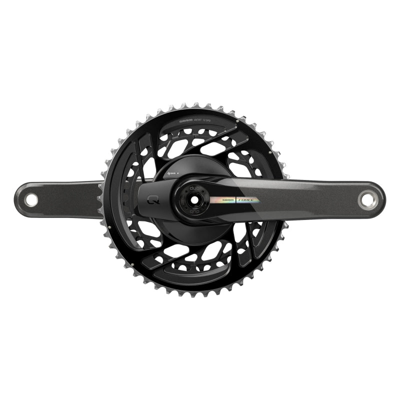 Juego de bielas SRAM Force D2 con medidor de potencia 2x Velocidad: 12 Eje: 28,99 mm BCD: Montaje directo 50/37 DUB 175 mm Disco de carretera negro