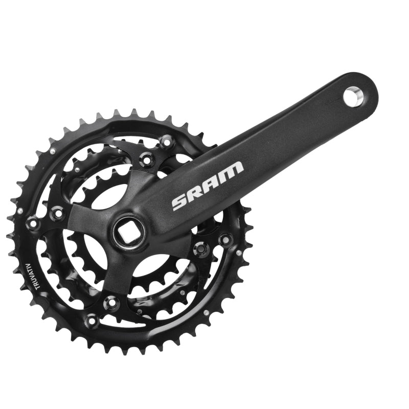 Juego de bielas SRAM S-600 - 175 mm, 8 velocidades, 42/32/22 dientes, eje cuadrado BCD 104/64, interfaz JIS, color negro