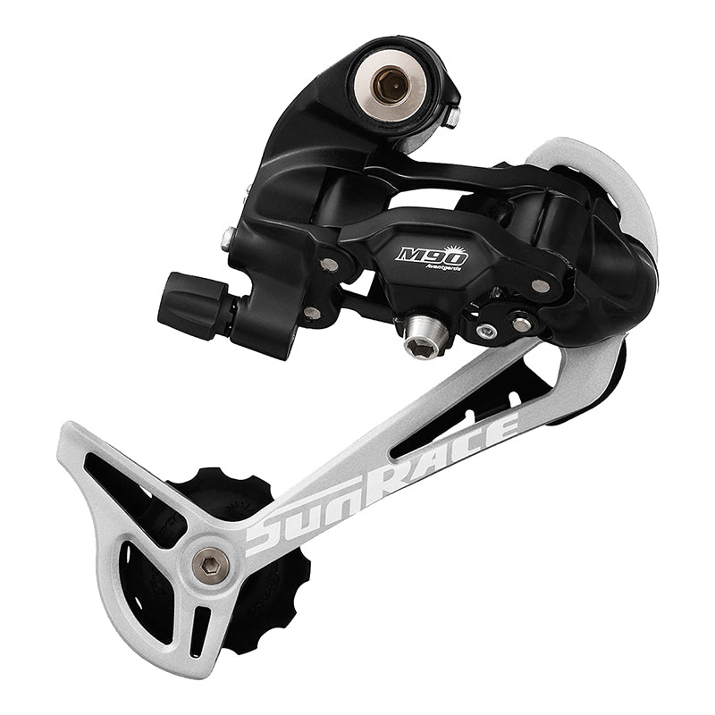 Desviador trasero SunRace M97 de 9 velocidades, jaula larga, negro