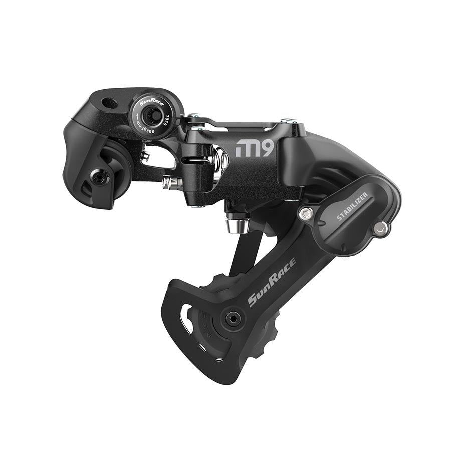 Desviador trasero SunRace M903 de 9 velocidades, jaula corta, negro