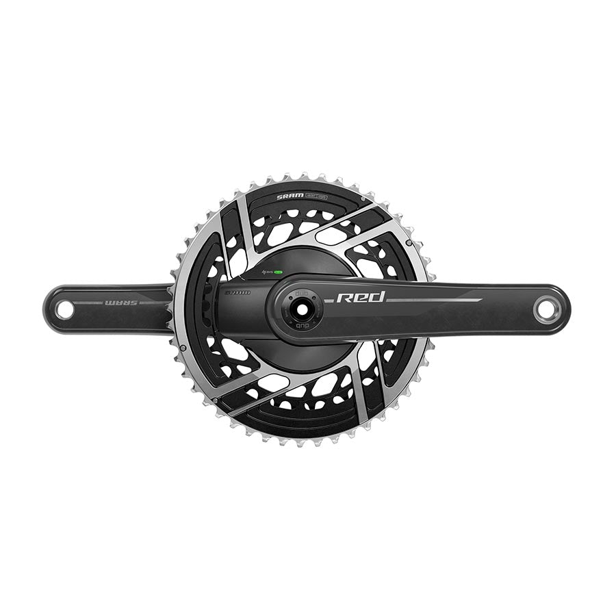Medidor de potencia SRAM Red AXS 2x Medidor de potencia E1 Juego de bielas Velocidad: 12 Eje: 28,99 mm BCD: Montaje directo SRAM 8 pernos 50/37 DUB 167,5 mm Black Road