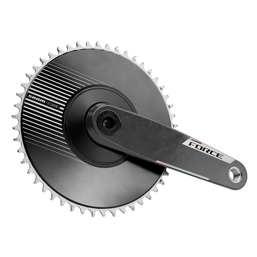 Juego de bielas SRAM Force 1x Aero E1 Velocidad: 12/13 Eje: 28,99 mm BCD: Montaje directo SRAM 8 pernos 50 DUB 170 mm Black Road