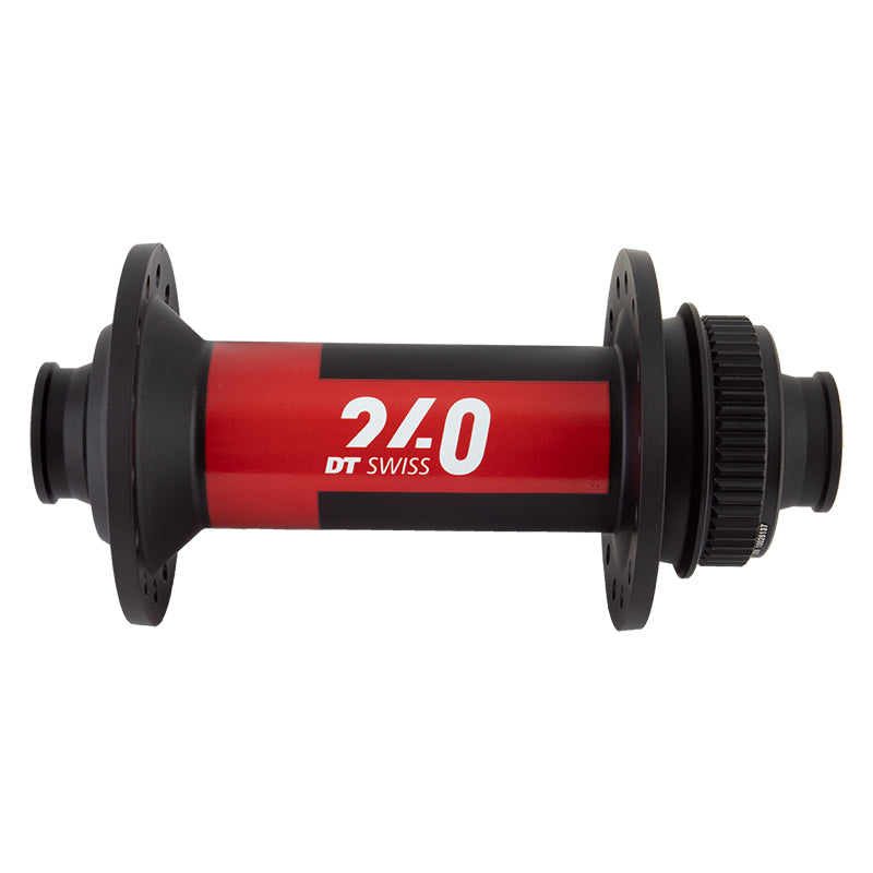 Buje delantero DT Swiss 240 - 15 x 110 mm, Center-Lock, negro/rojo, 28 agujeros
