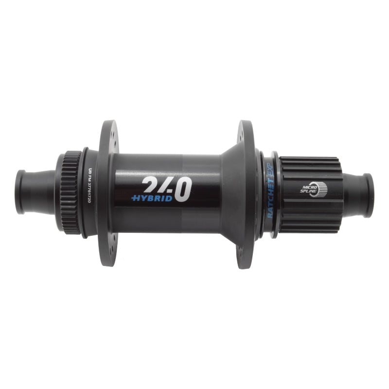 Buje trasero híbrido DT Swiss 240 - 12 x 148 mm, Center-Lock Micro Spline, negro, 32 agujeros, 30 puntos