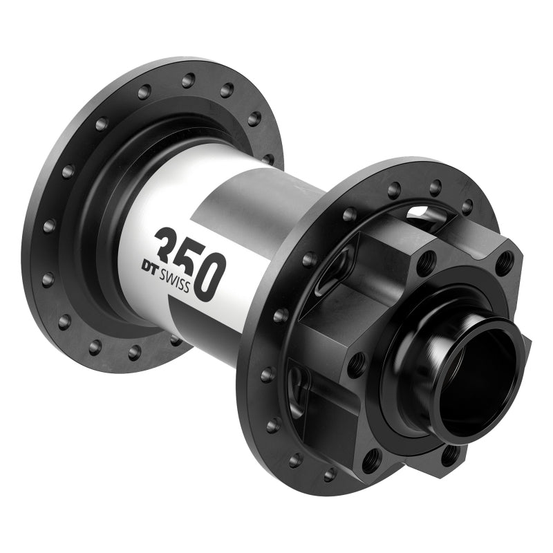 Buje delantero DT Swiss 350 - 20 x 110 mm DH Boost, 6 tornillos, negro, 28 agujeros