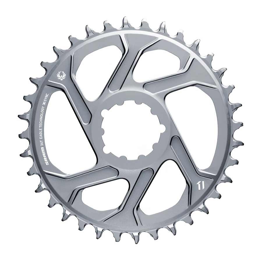 Plato SRAM X-SYNC 2 X01 Eagle Polar Grey Dientes: 36 Velocidad: 12 BCD: Montaje directo Aleación simple Desplazamiento 6 mm Gris