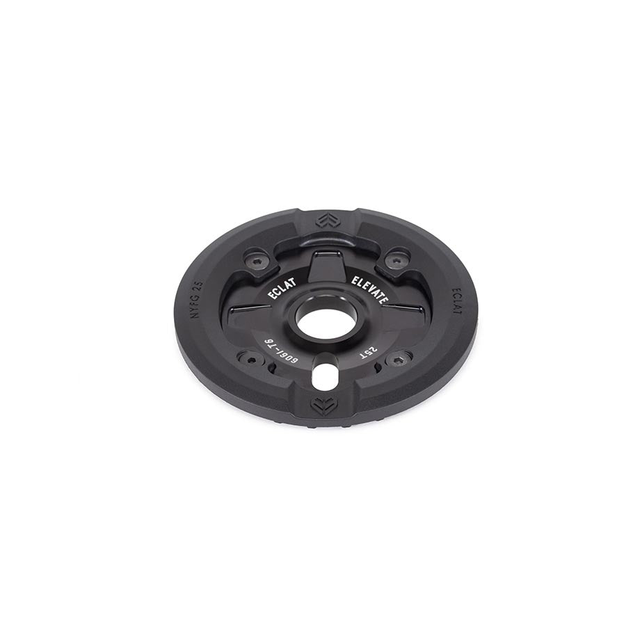 Dientes de plato Eclat Elevate Guard: 25, aluminio 6061-T6, color negro