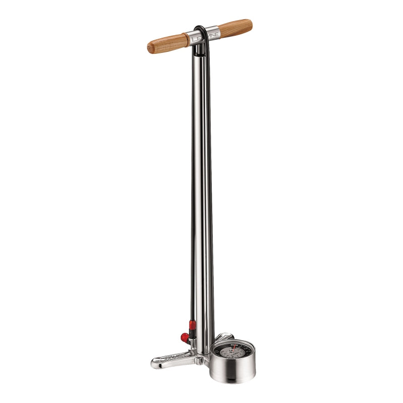 Bomba de piso Lezyne Alloy Floor Drive Tall de 3.5" ABS-1 Pro Chuck 220 psi Plateada