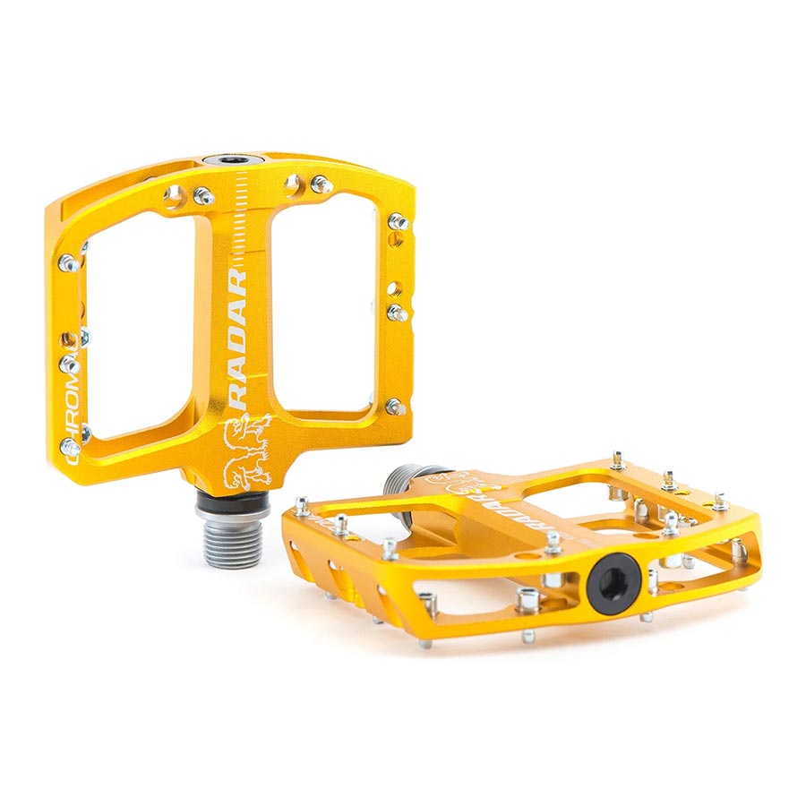 Pedales de plataforma Chromag Radar Cuerpo: Aluminio Eje: Acero 9/16 Oro