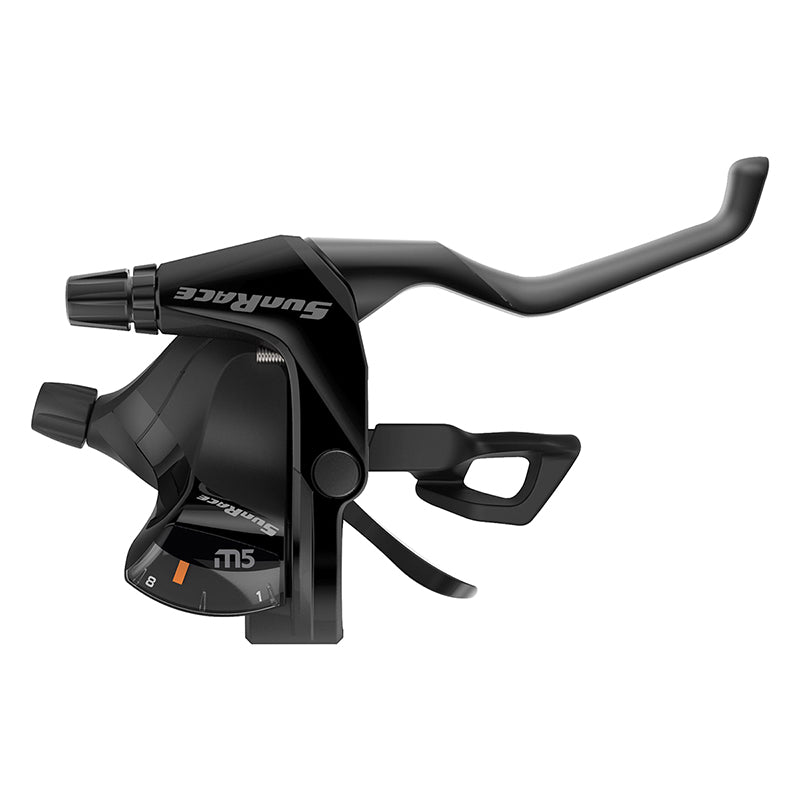 Juego de palancas de freno y cambio SunRace M503 ST (3x8 velocidades) para frenos V-Brake, color negro