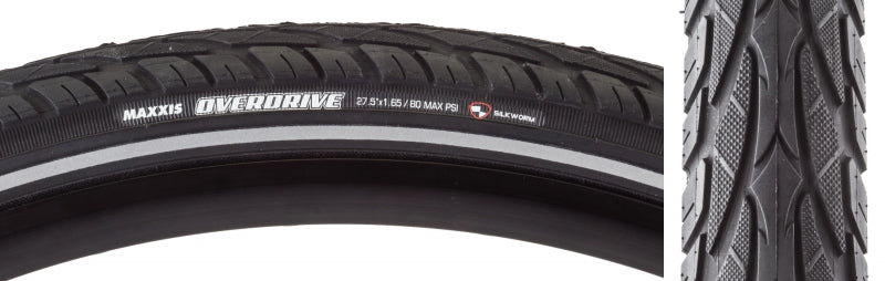 Neumático Maxxis Overdrive - 27,5 x 1,65 Clincher Wire BLK/Reflectante Single Silk Worm