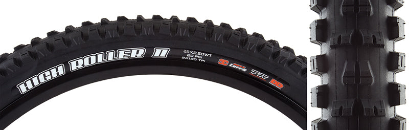 Neumático Maxxis High Roller II 29x2.50 plegable, sin cámara, 3C Maxx Terra Double Down Wide Trail, 120x2TPI, color negro