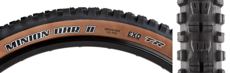 Neumático Maxxis Minion DHR II - 29 x 2.6 Tubeless Plegable BLK/Dark Tan Dual EXO Wide Trail