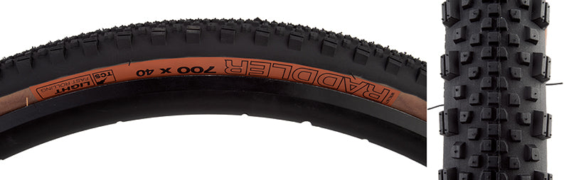 Neumático WTB Raddler 700x40C plegable con cubierta Dual DNA TCS, rodamiento ligero/rápido, 60 TPI, Tanwall