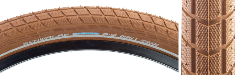Neumático Schwalbe Big Ben 26x2.15 Wire Clincher SBC KevlarGuard 50TPI Marrón