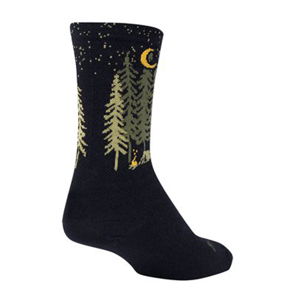 Calcetines de lana para campistas SockGuy - 15 cm, negros, talla pequeña/mediana