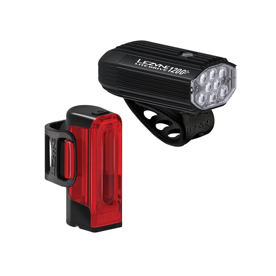 Juego de faros delanteros y traseros Lezyne Lite Drive 1200+/Strip Drive Pro 400+ - Negro