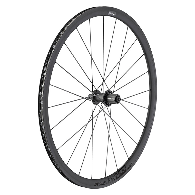 Rueda trasera DT Swiss PR 1400 DiCut OXiC - 700 QR x 130 mm Freno de llanta HG11 Road/XDR Ratchet 36 SL BLK 32 mm