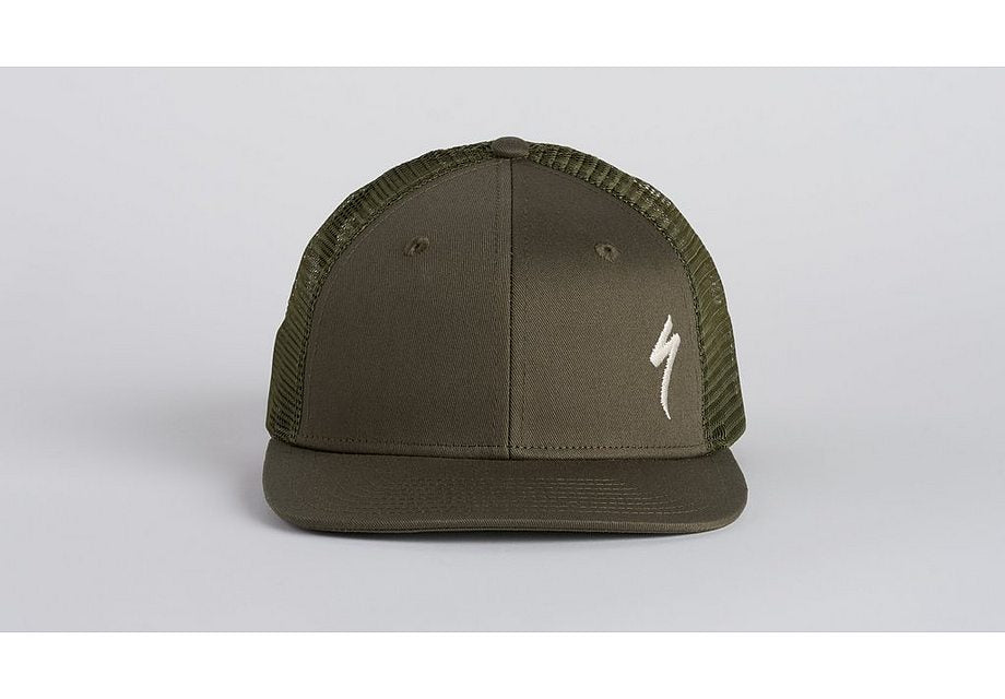 Gorra de camionero Specialized con logo S en OSFA verde roble/blanco abedul
