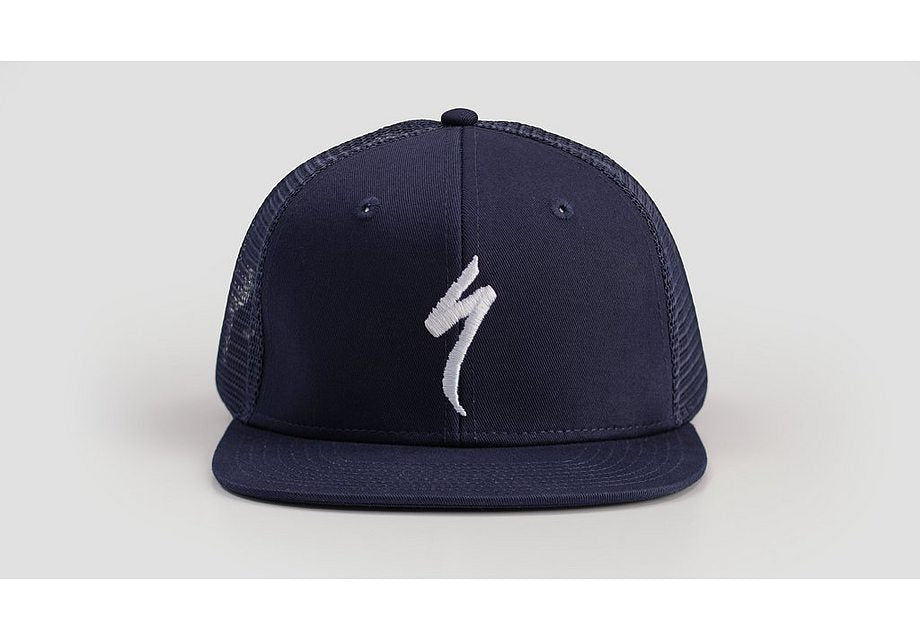 Gorra de camionero Specialized, azul marino oscuro/blanco, logotipo S, talla única