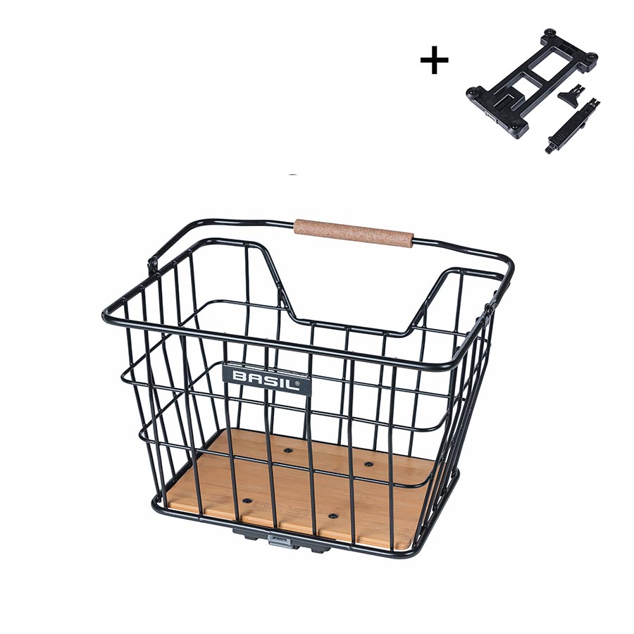 Cesta para bicicleta Basil Norland MIK - 23L Negro/Marrón