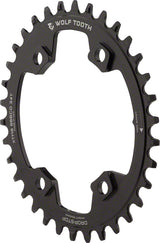 Wolf Tooth Elliptical 96 BCD Chainring - 34t 96 Asymmetric BCD 4-Bolt Drop-Stop A For Shimano XT M8000 SLX M7000 Cranks BLK