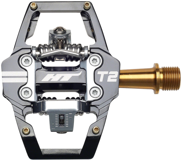 HT Components T2T Pedals - Dual Sided Clipless Platform Aluminum 9/16" BLK