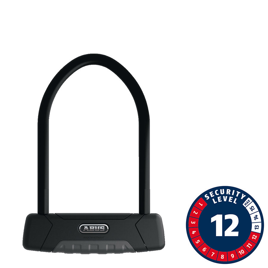 Llave para candado en U Abus Granit Plus 470 de 12 mm, 15,0 cm x 23,0 cm, 5,9" x 9" USH, color negro