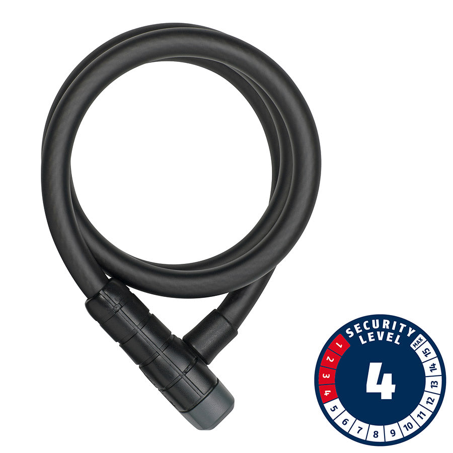 Candado de cable Abus Racer 6412K con llave de 2,8 mm y 12 mm, con soporte, color negro