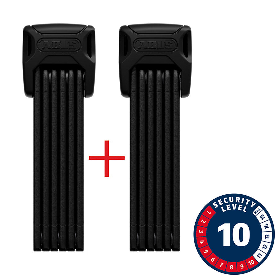 Candado plegable Abus Bordo XPlus 6000K Twinset con llave de 90 cm y 3,5 mm, color negro