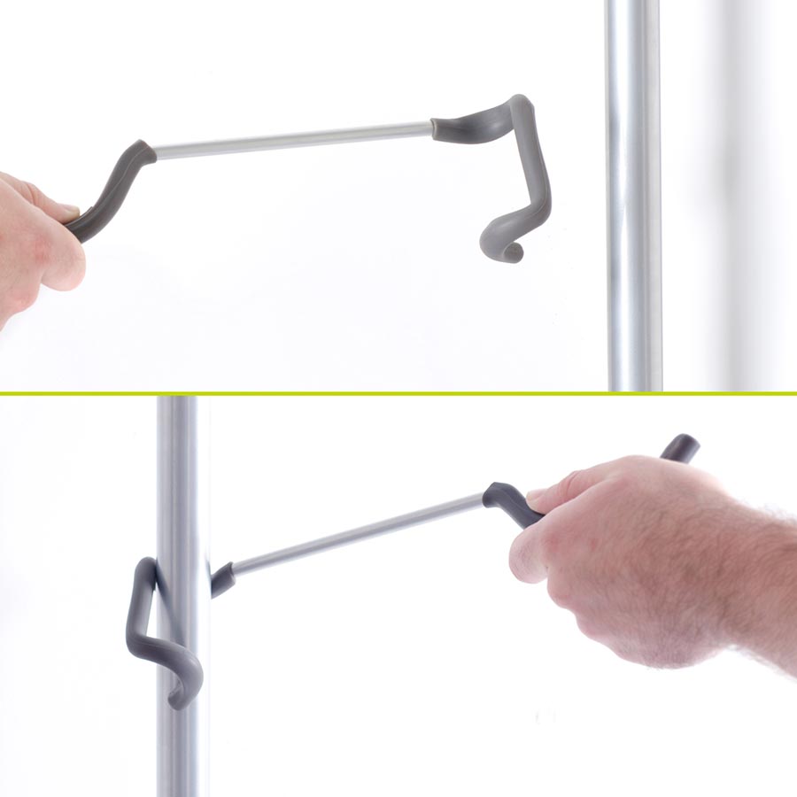 Soporte de pared Delta Two Bike Gravity Stand para 2 bicicletas, plateado