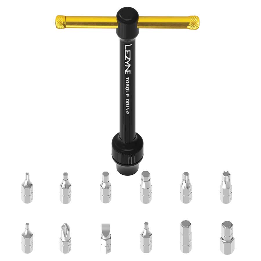 Llave dinamométrica Lezyne Torque Drive - 2-9 Nm 2 2,5 3-6 mm Hex T10 T25 T30~ Plano/Phillips con estuche de almacenamiento negro