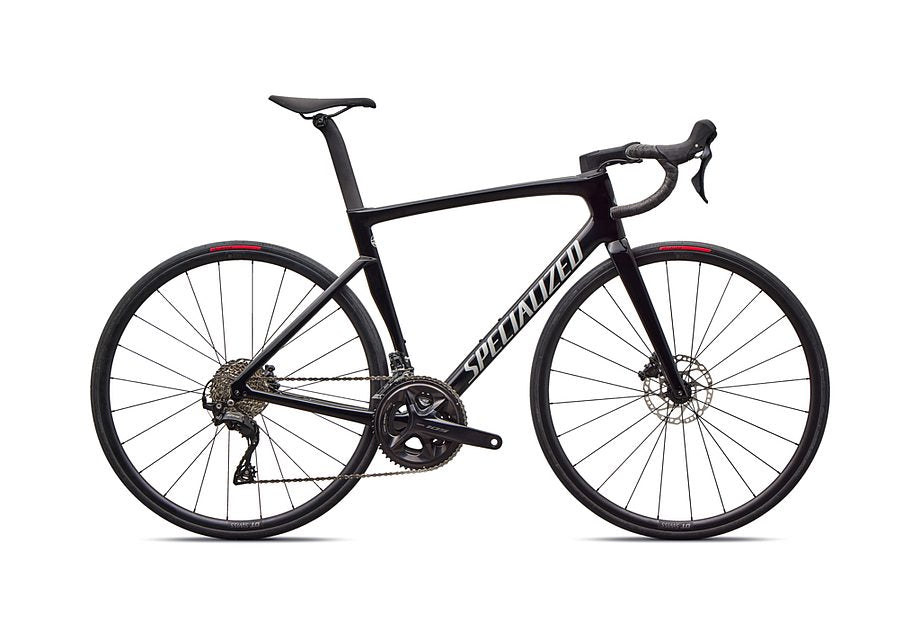Bicicleta deportiva Specialized Tarmac SL7 2026, color negro brillante/metalizado Dolomite 56