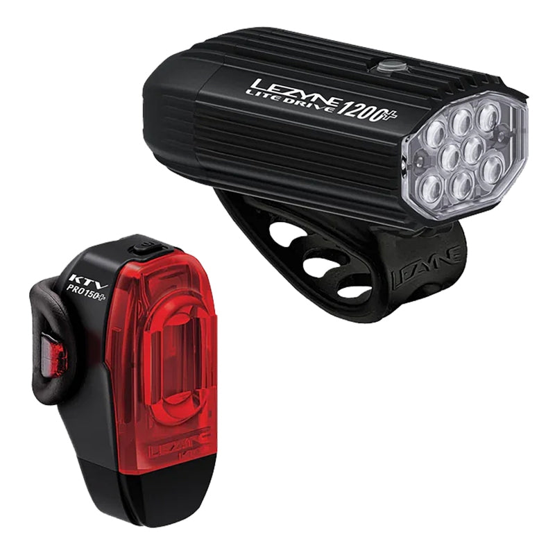 Par de luces Lezyne Lite Drive 1200+ y KTV Drive Pro+