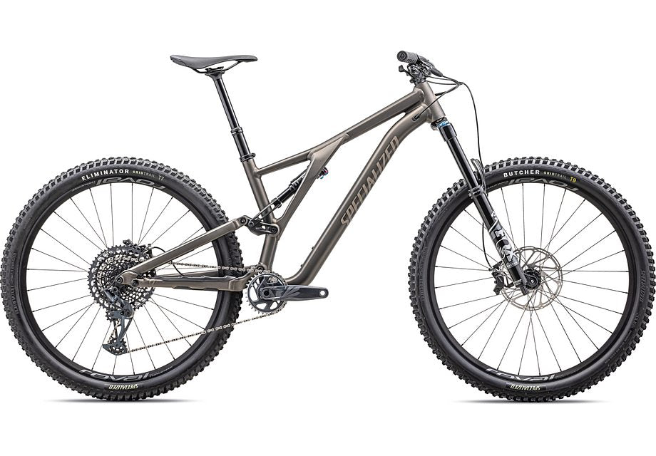 Bicicleta Specialized Stumpjumper de aleación 2025, color bronce satinado/gris topo S4