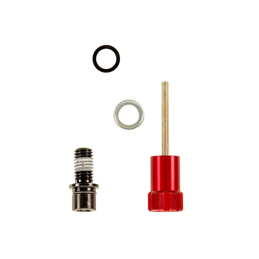 Kit de perilla/perno de ajuste de rebote RockShox de aluminio rojo corto