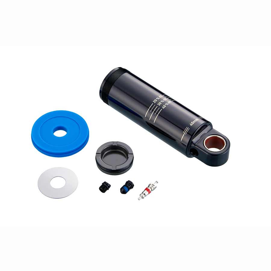 Cuerpo del amortiguador trasero RockShox IFP - Ojal estándar, recorrido de 40 mm, espaciador de recorrido de 45 mm más 5 mm, Deluxe A1, Super Deluxe A1 Fast BLK