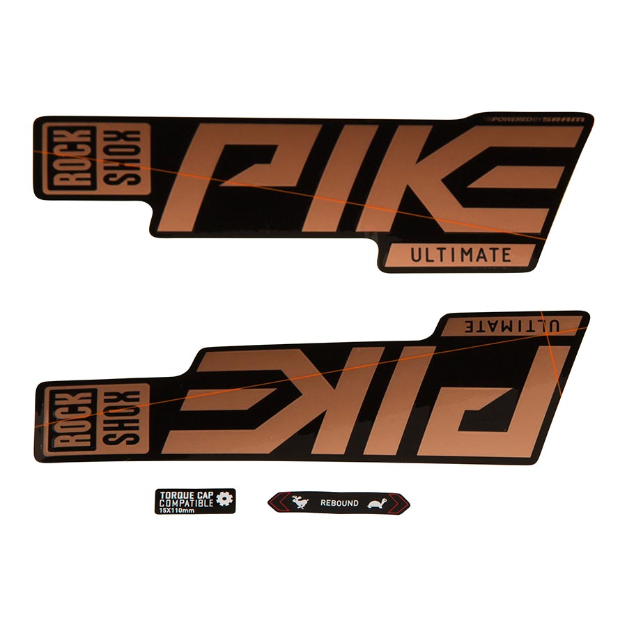 Kit de calcomanías para horquilla Rockshox - Pike Ultimate 27.5"/29" (lámina de cobre mate/negro brillante)