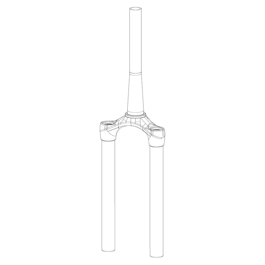 Tubo de dirección cónico RockShox CSU Reba Solo Air de 29" de aluminio, difusión BLK A7, 130-150 mm