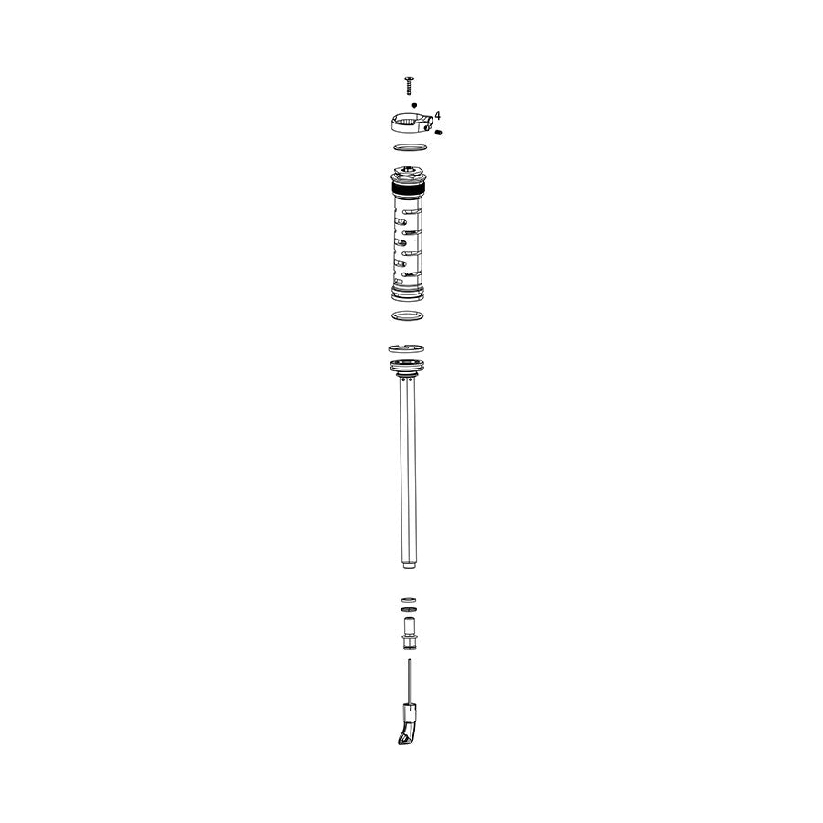 Conjunto de amortiguador de horquilla RockShox - Remoto de 10 mm (2013+ Pushloc Oneloc Twistloc) Moco RL (0,8 mm) 130-150 mm (componentes internos del lado derecho) (Solo Boost) Sektor Silver A2 (2017+)/Recon RL A1-A2 (2018+) 11.4018.104.036