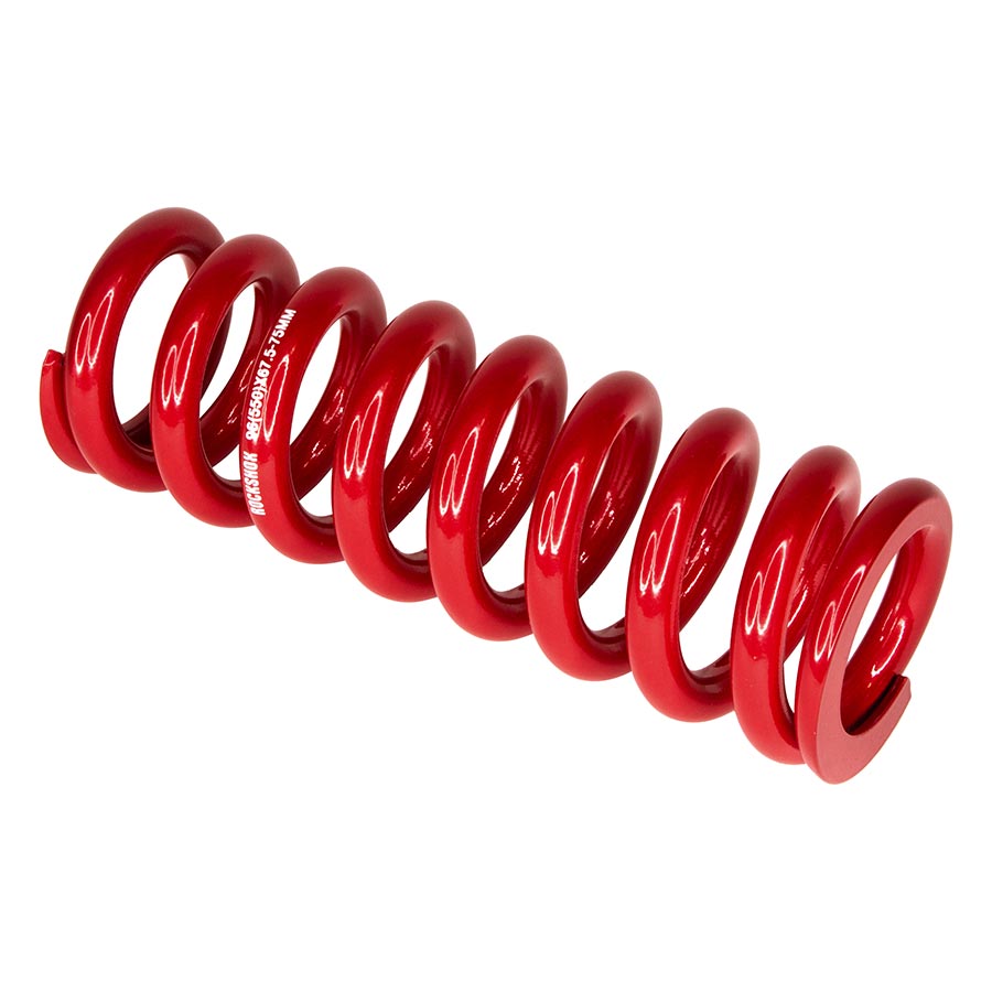 Resorte helicoidal métrico RockShox - Longitud de 151 mm, recorrido de 57,5 ​​a 65 mm, 550 lb, color rojo eléctrico