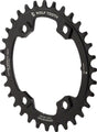 Wolf Tooth Elliptical 96 BCD Chainring - 32t 96 Asymmetric BCD 4-Bolt Drop-Stop A For Shimano XT M8000 SLX M7000 Cranks BLK